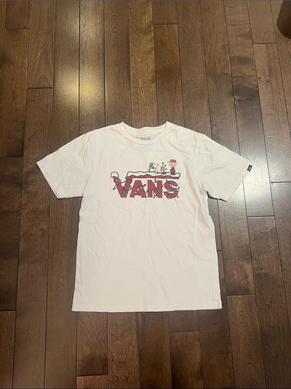 Vintage Peanut Vans White Kids Graphic Tee size small